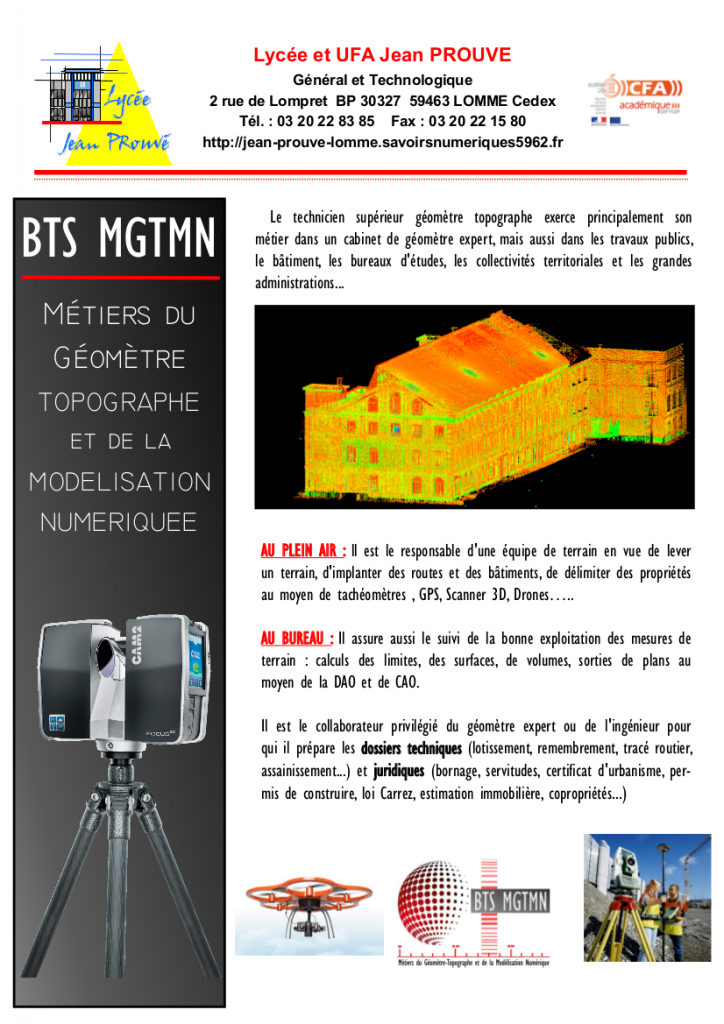 Bts Metiers Du Geometre Topographe Et De La Modelisation Numerique